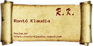 Rontó Klaudia névjegykártya