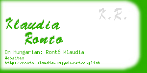 klaudia ronto business card