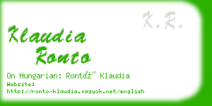 klaudia ronto business card